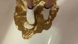 Girl walking in her diarrhea in socks, ScatKings.com Scat Porn 7 ScatKings.com Scat Porn